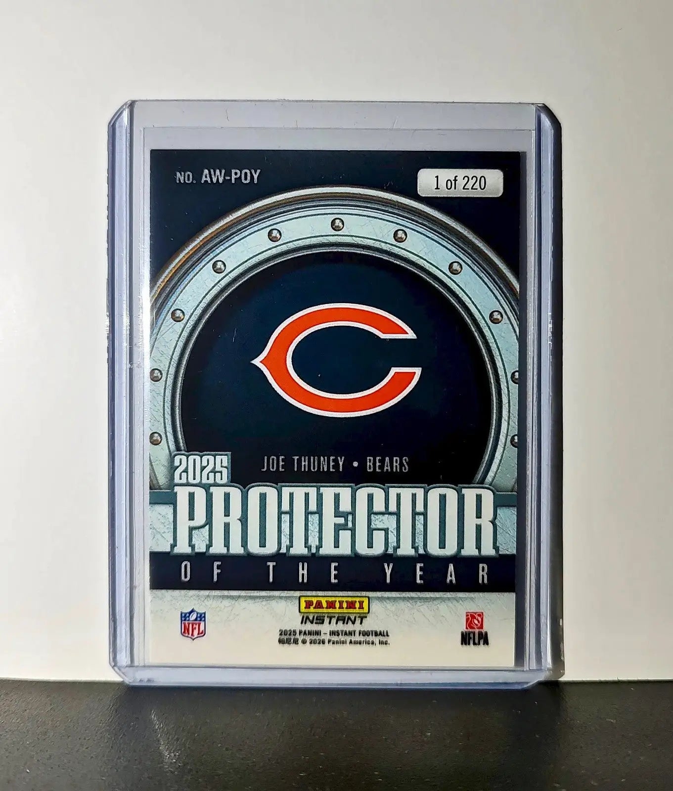 Joe Thuney 2025 Panini NFL Protector of the Year Football Card Bears 1 of 220 - Football Card Single