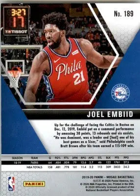 Joel Embiid - 2019-20 Panini Mosaic - #189 - Basketball - Basketball Card Single