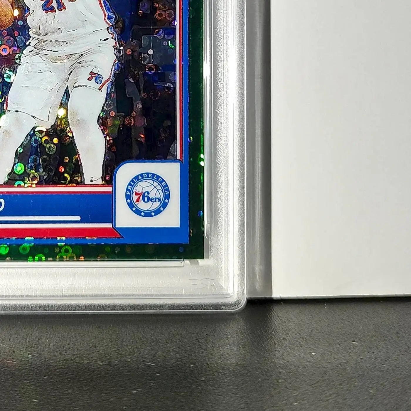 Joel Embiid 2023 Panini Hoops Premium #271 5/5 Green Disco Prizm PSA 9 Mint