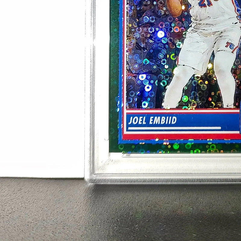 Joel Embiid 2023 Panini Hoops Premium #271 5/5 Green Disco Prizm PSA 9 Mint