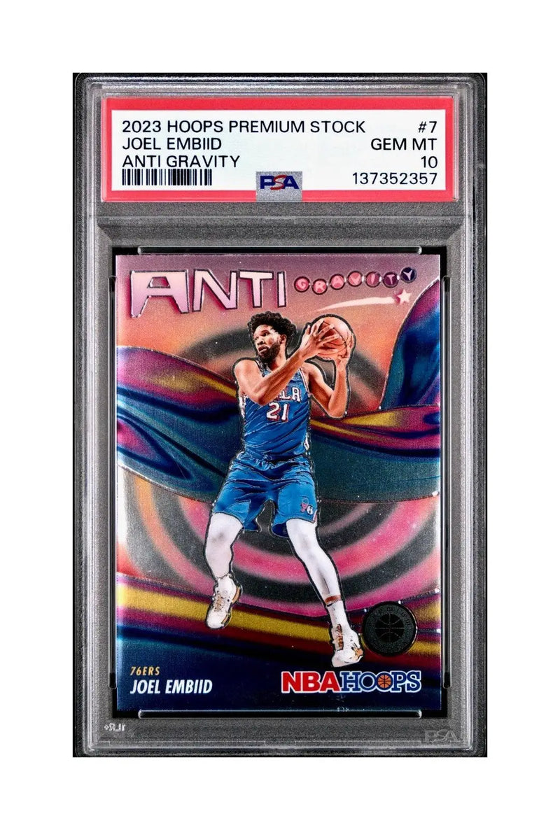 Joel Embiid 2023 Panini Hoops Premium Anti Gravity #7 PSA 10 Gem Mint