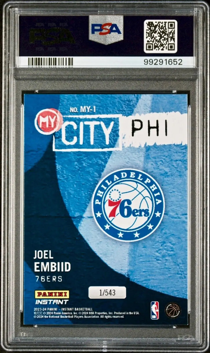Joel Embiid 2023 Panini MyCity NBA #MY-1 Basketball Card PSA 9 Mint