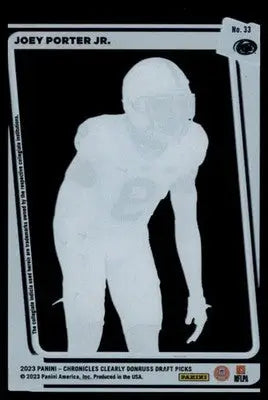 Joey Porter Jr. 2023 Panini Chronicles Draft Clearly Donruss #33 Penn State - Football Card Single