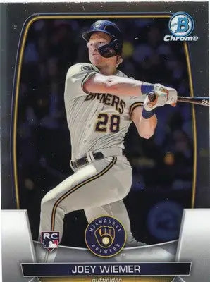 Joey Wiemer Rookie 2023 Bowman Chrome #41 Milwaukee Brewers - Baseball Card Single