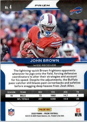 John Brown - 2020 Panini Prizm - #4 - Prizm Disco Football - Football Card Single
