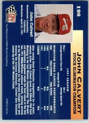 John Calvert - 1992 Pro Set NHRA - #198 - Racing - Racing Card Single