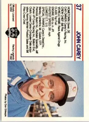 John Carey - 1991 Racing Legends IHRA - #37 - Racing - Racing Card Single