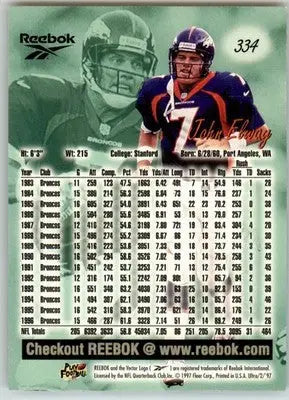 John Elway - 1997 Ultra - #334 - Reebok Gold Football - Football Card Single