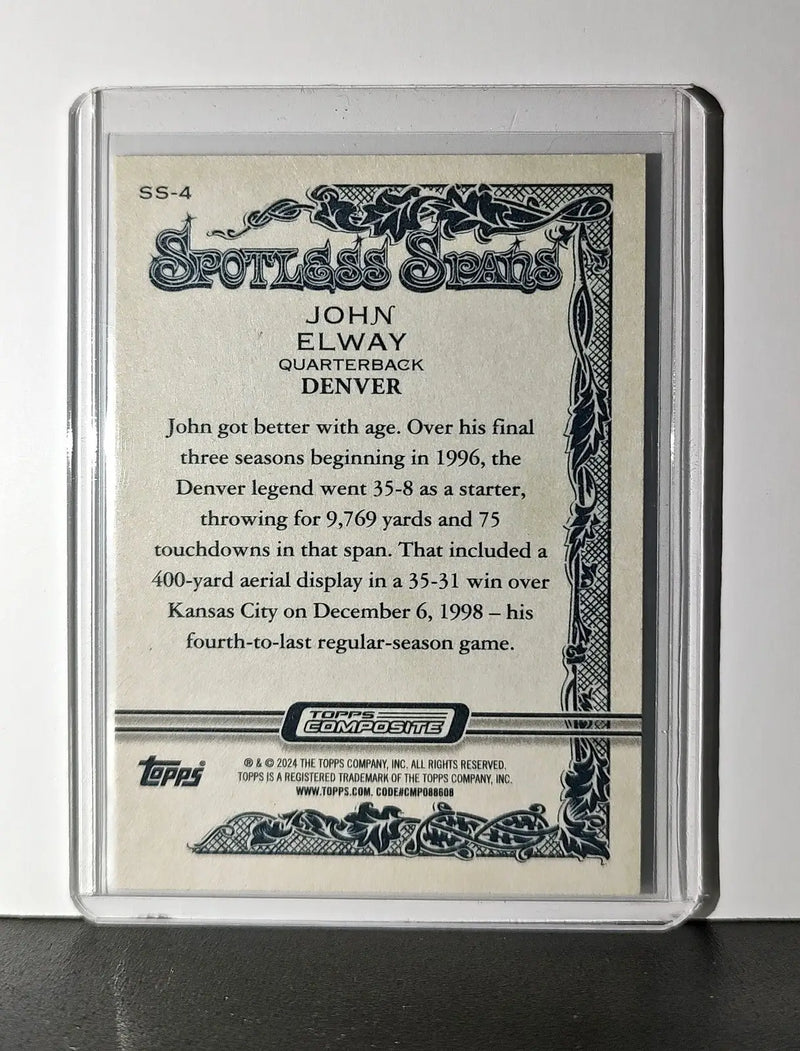 John Elway 2023 Topps Allen & Ginter Spotless Spans NFL #SS4 Card Denver Broncos - Football Card Single