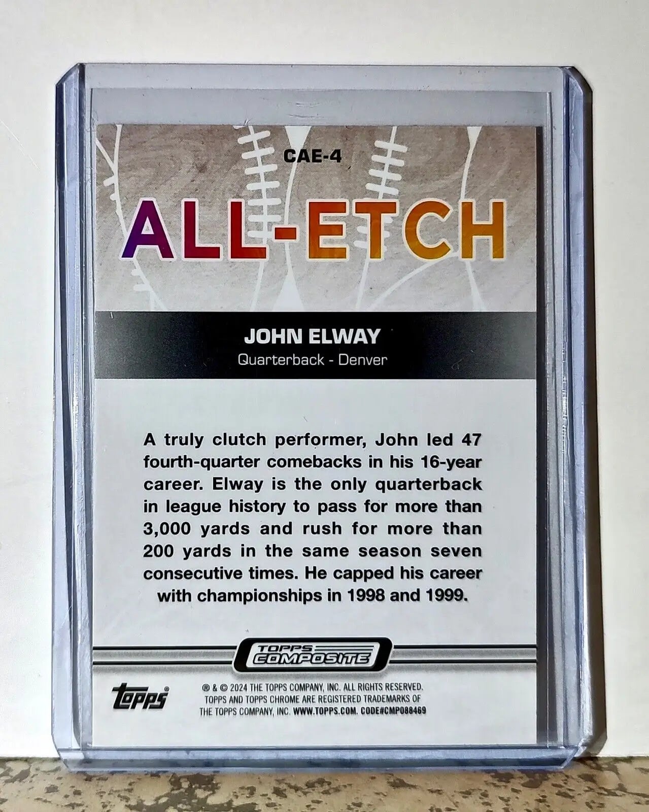 John Elway 2023 Topps Chrome All-Etch NFL #CAE-4 Football Card Denver Broncos - Football Card Single
