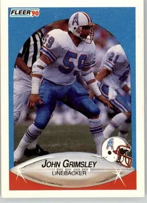 John Grimsley - 1990 Fleer - #128 - Football - Football Card Single