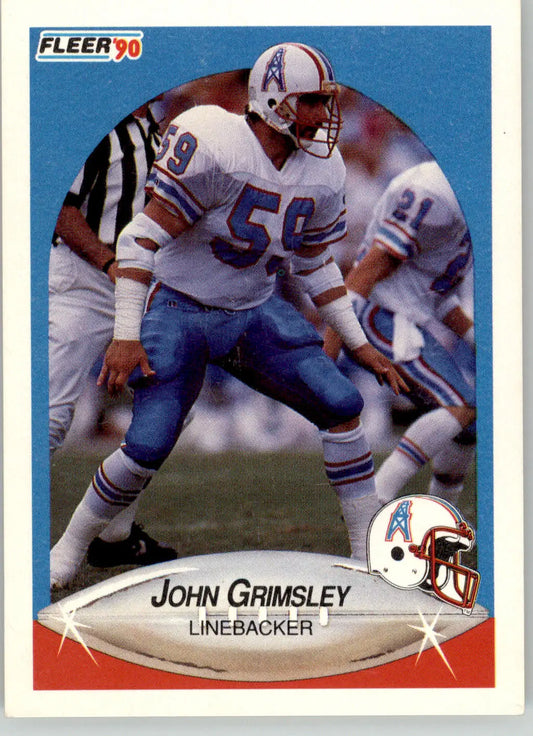 John Grimsley - 1990 Fleer - #128 - Football - Football Card Single