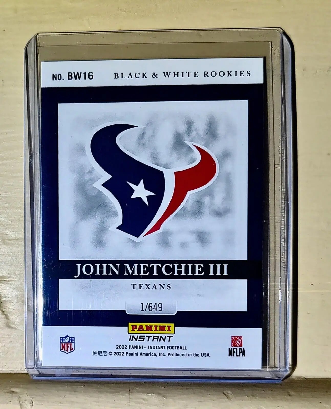 John Metchie III 2022 Panini NFL Black & White Rookies #16 Football Card 1/649