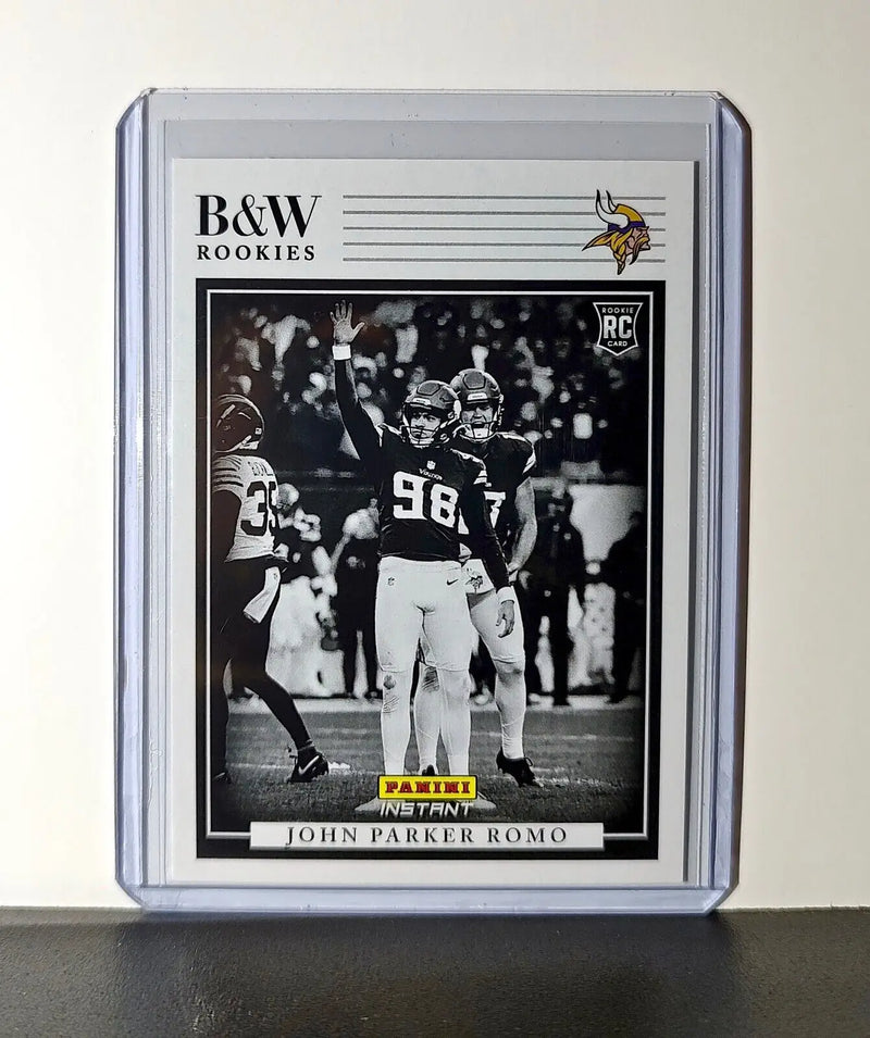 John Parker Romo 2024 Panini NFL #41 Black & White Rookies Card Vikings 1 of 680