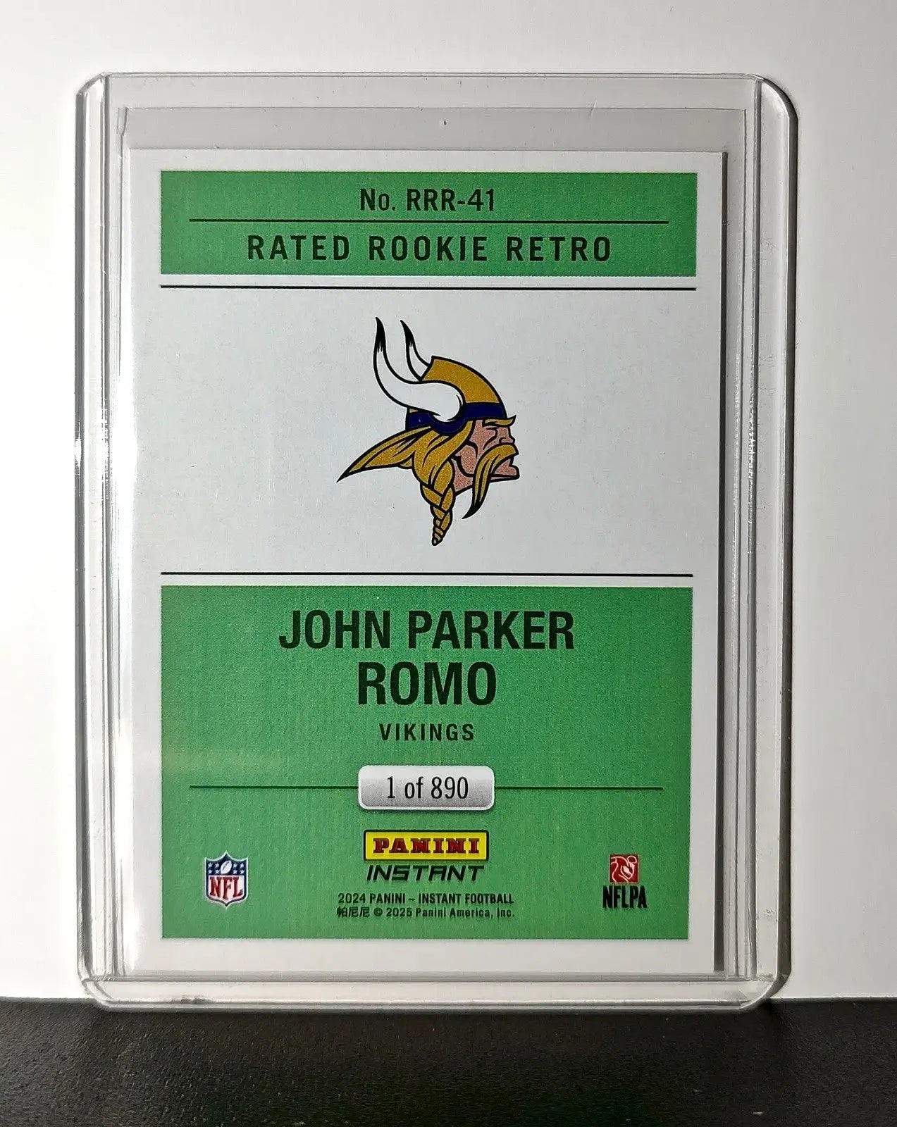 John Parker Romo Rookie 2024 Panini Rated Rookie Retro NFL #41 Bears 1 of 890 - Football Card Single