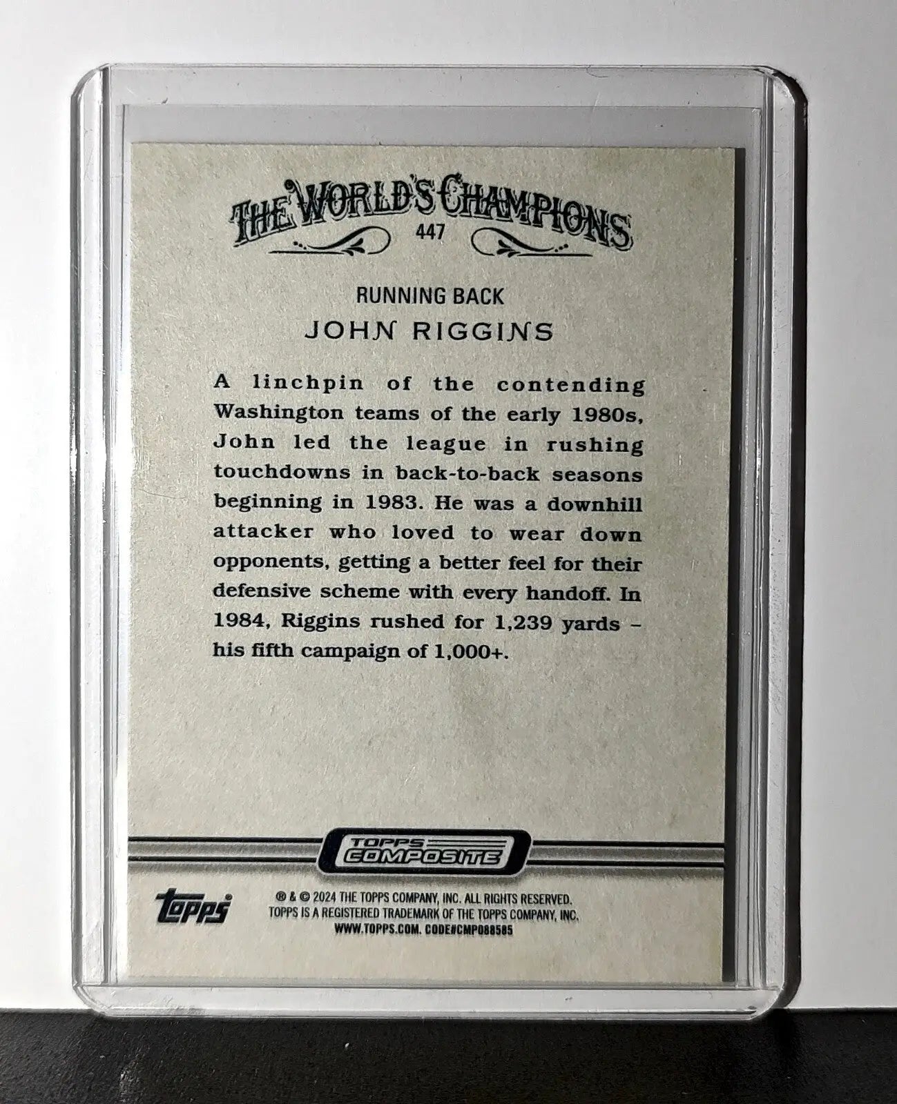 John Riggins 2023 Topps Allen & Ginter NFL #447 Card Washington Redskins