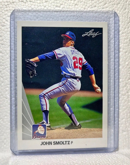 John Smoltz 1990 Leaf MLB #59 Baseball Card Atlanta Braves - Baseball Card Single