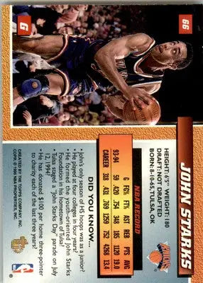 John Starks - 1994-95 Topps Embossed - #66 - Basketball - Basketball Card Single