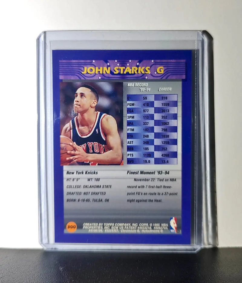 John Starks 1994-95 Topps Finest #300 Basketball Card