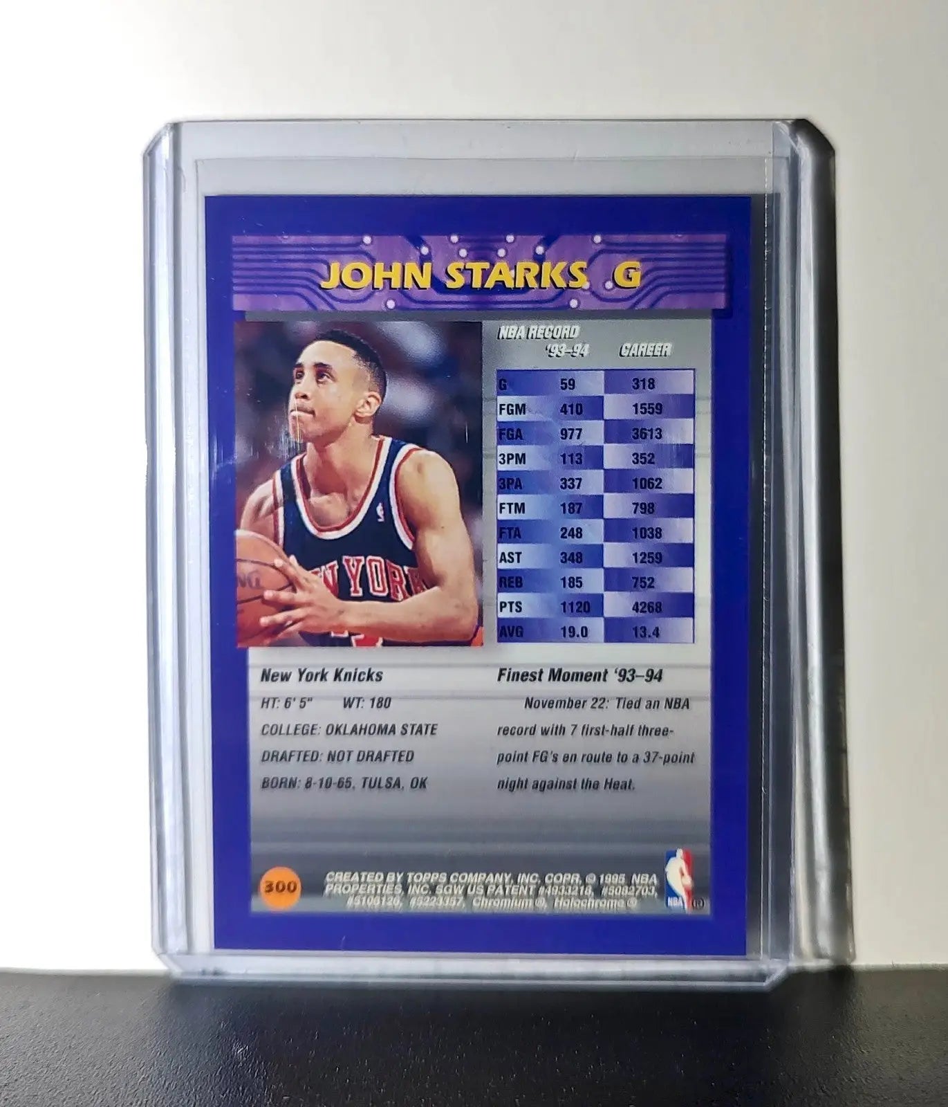 John Starks 1994-95 Topps Finest #300 Basketball Card - Basketball Card Single