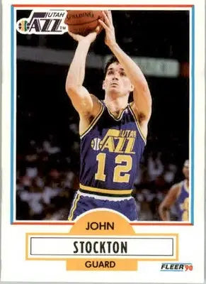 John Stockton - 1990-91 Fleer - #189 - Basketball - Basketball Card Single