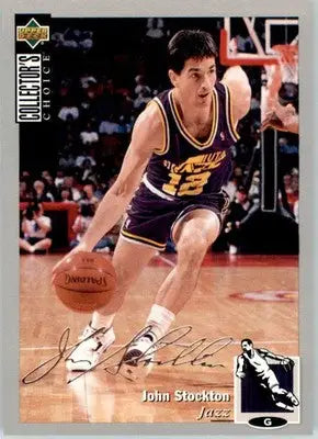 John Stockton - 1994-95 Collector’s Choice - #212 - Silver Signature Basketball - Basketball Card Single