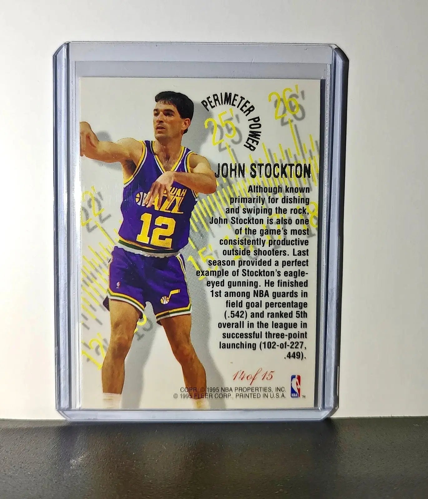 John Stockton 1995-96 Flair NBA #14 Perimeter Power Card
