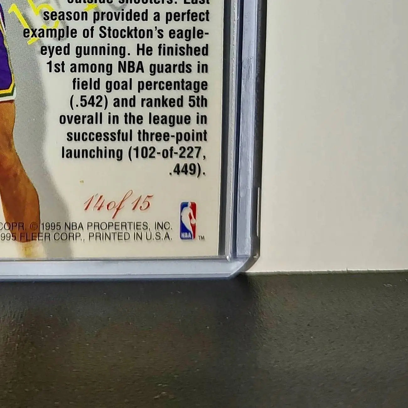 John Stockton 1995-96 Flair NBA #14 Perimeter Power Card
