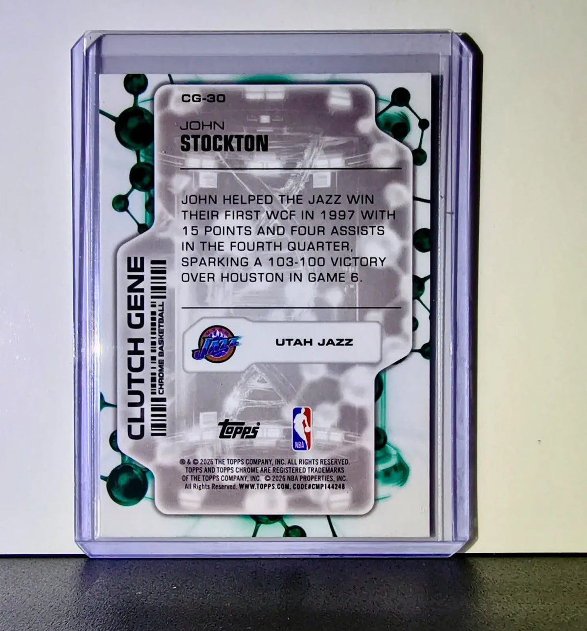 John Stockton 2025-26 NBA Topps Chrome Update Clutch Gene #CG-30 Card Utah Jazz - Basketball Card Single