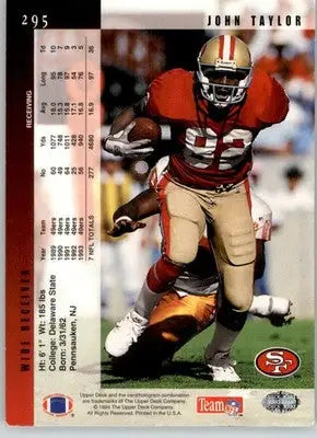 John Taylor - 1994 Upper Deck - #295 - Electric Gold Football - Football Card Single