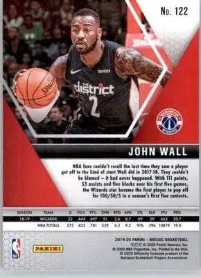 John Wall - 2019-20 Panini Mosaic - #122 - Basketball - Basketball Card Single
