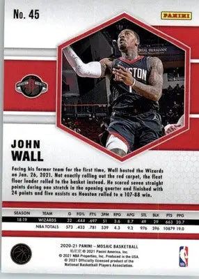 John Wall - 2020-21 Panini Mosaic - #45 - SN Basketball - Basketball Card Single