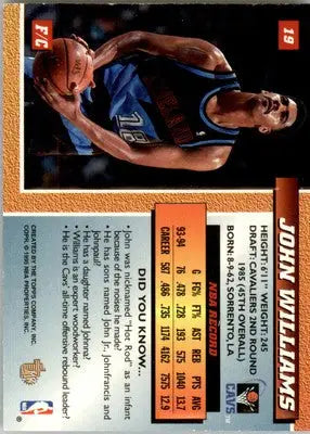 John Williams - 1994-95 Topps Embossed - #19 - Basketball - Basketball Card Single