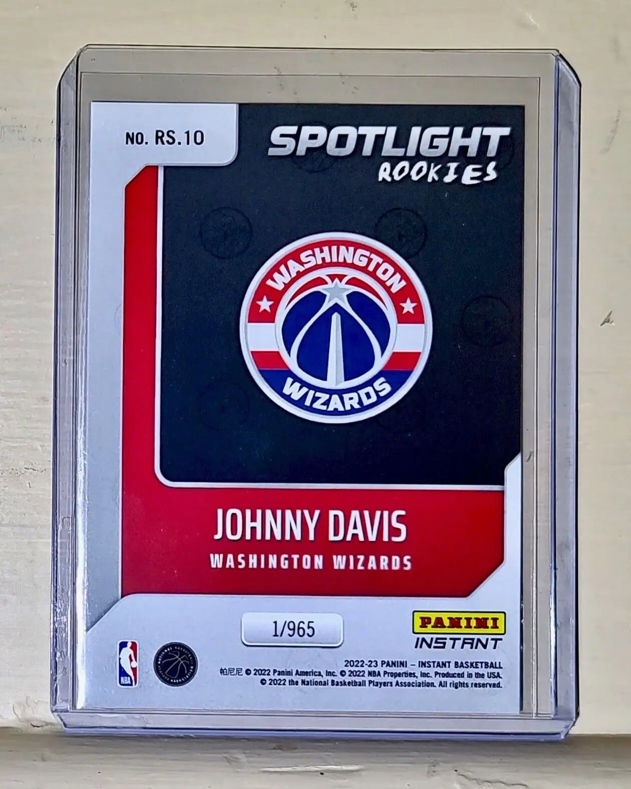 Johnny Davis 2022-23 Panini NBA #10 Spotlight Rookies Card 1/965 - Basketball Card Single