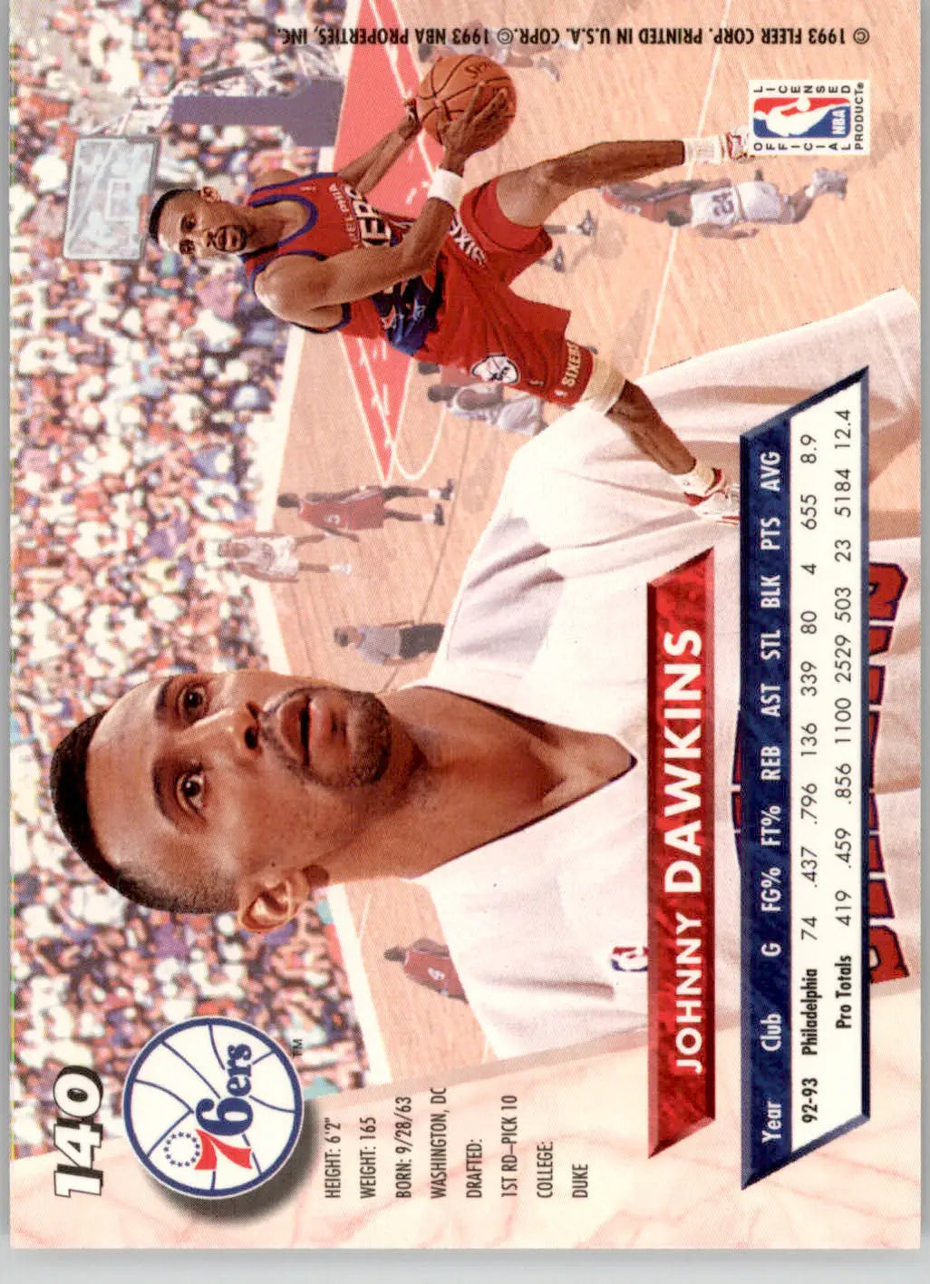 Johnny Dawkins - 1993-94 Ultra - #140 - Basketball - Basketball Card Single