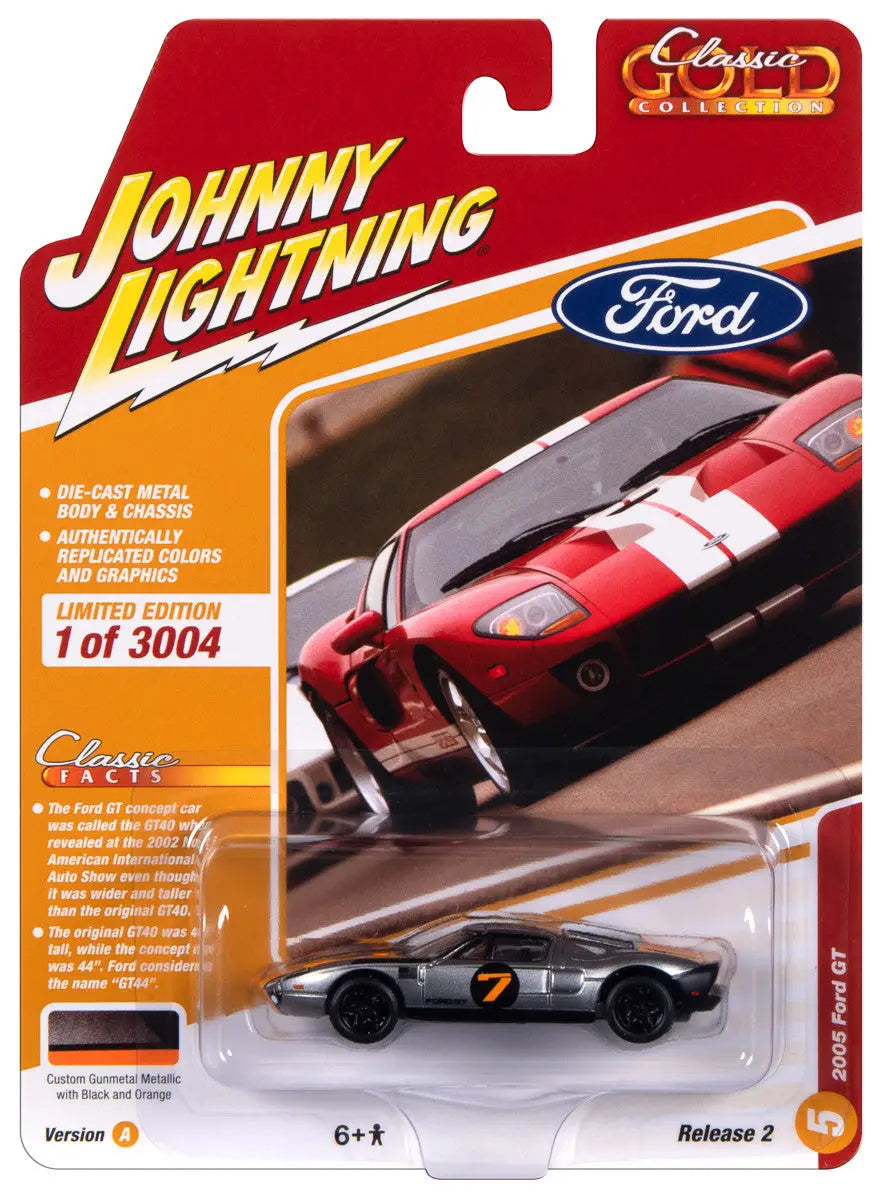 Johnny Lightning JLCG032 Classic Gold VER A 2005 Ford GT Orange - Action Figure & Toy
