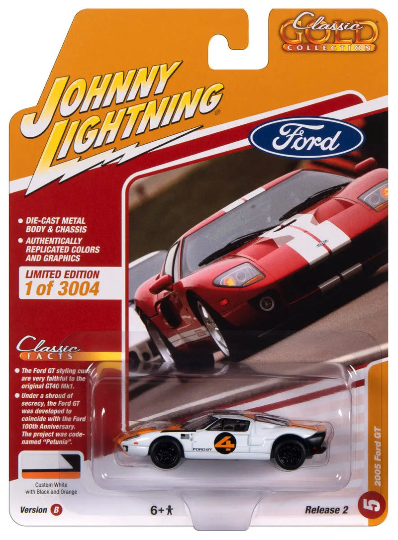Johnny Lightning JLCG032 Classic Gold VER B 2005 Ford GT White - Other