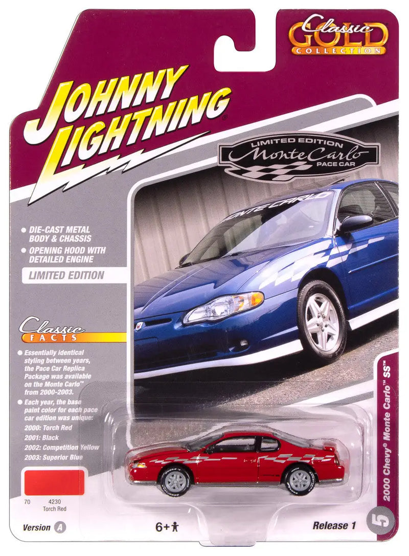 Johnny Lightning JLCG033 Classic Gold VER A 2000 Chevy Monte Carlo SS Red - Collectibles