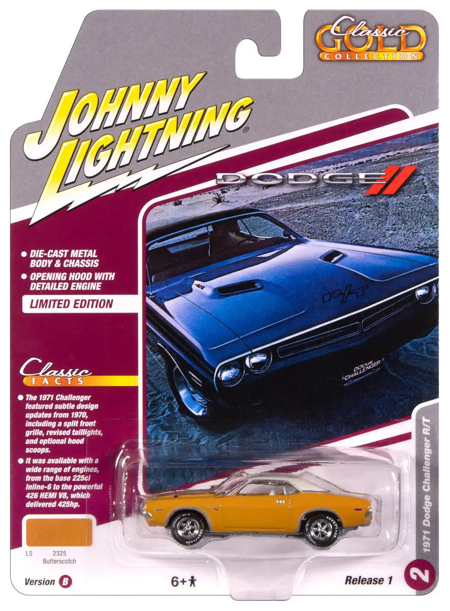 Johnny Lightning JLCG033 Classic Gold VER B 1971 Dodge Challenger R/T - Collectibles