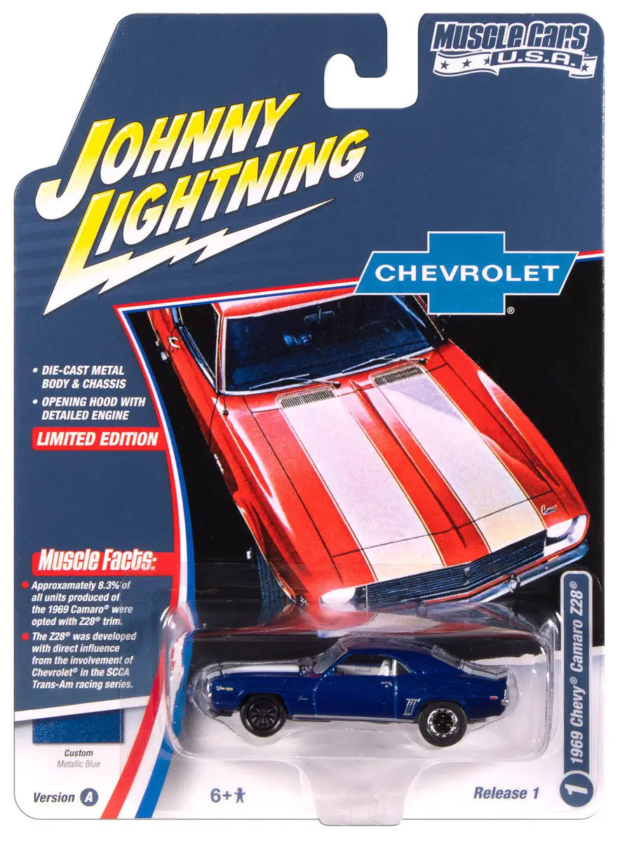 Johnny Lightning JLMC034 Muscle Car VER A 1969 Chevy Camaro Z28 Blue - Other