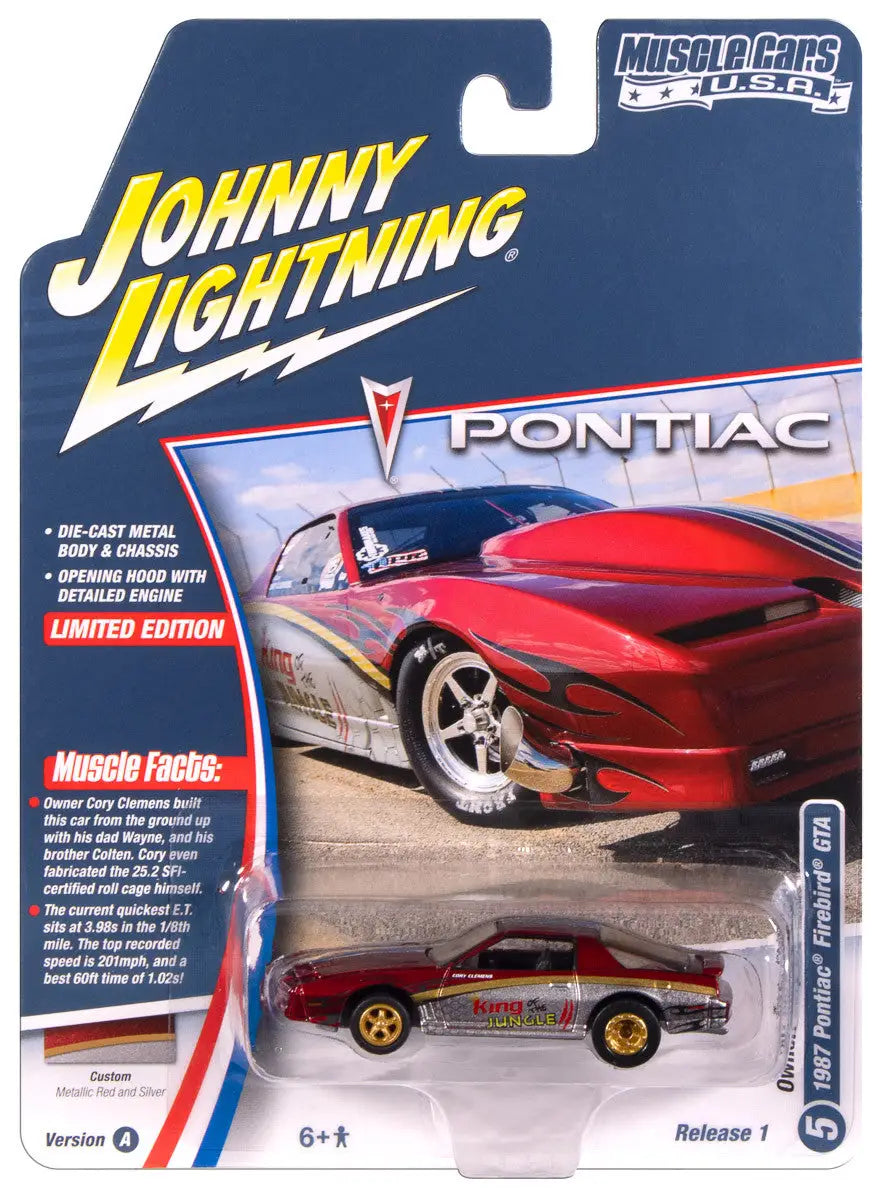 Johnny Lightning JLMC034 Muscle Car VER A 1987 Pontiac Firebird GTA Red Silver - Other