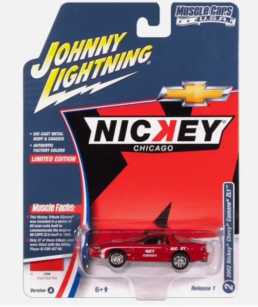 Johnny Lightning JLMC034 Muscle Car VER A 2002 Nickey Chevy Camaro ZL1 Red - Collectibles