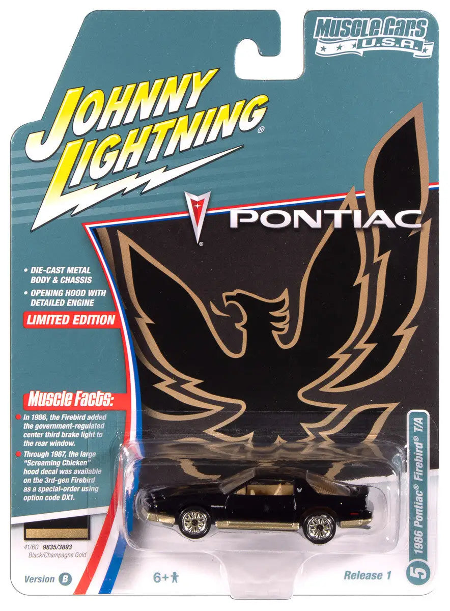 Johnny Lightning JLMC034 Muscle Car VER B 1986 Pontiac Firebird GTA Black - Other