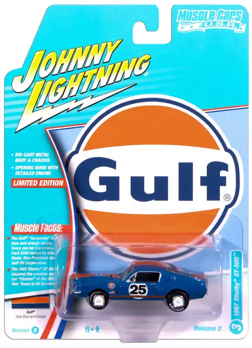 Johnny Lightning JLMC038 Muscle Car VER B 1967 Shelby GT 500 Gulf - Collectibles