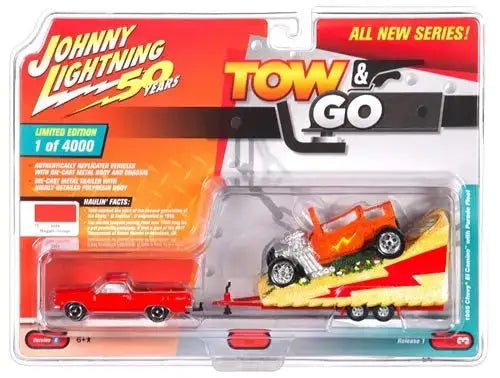 Johnny Lightning Tow & Go 1:64 1965 Chevy El Camino with Parade Float VER B - Collectibles