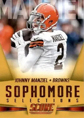 Johnny Manziel - 2015 Score - #5 - Sophomore Selections Gold Football - Football Card Single