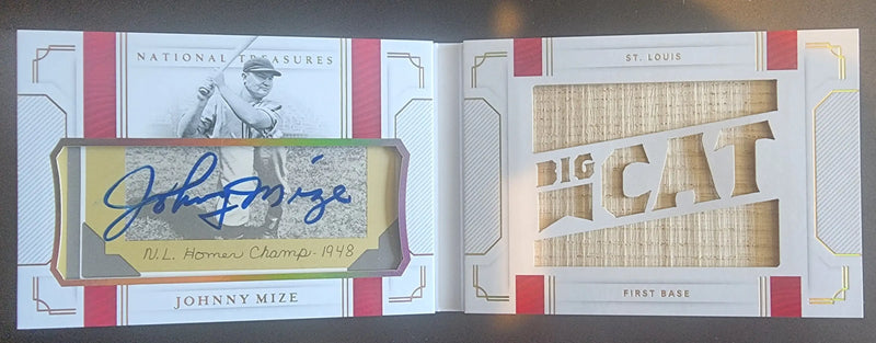 Johnny Mize 2019 Panini National Treasures Auto Jersey Booklet #1/5 - Baseball Card Single
