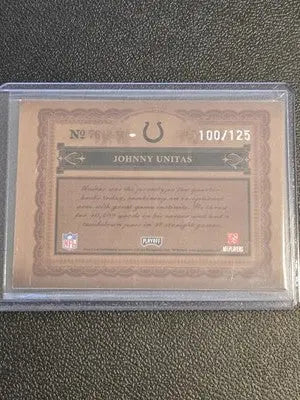 Johnny Unitas 100/125 2006 Donruss Playoff National Treasures Football Card - Football Card Single