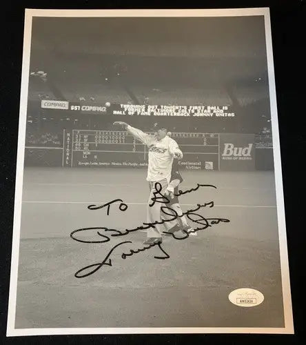 Johnny Unitas Colts QB 8x10 Signed Photo Houston Astros 1st Pitch Auto JSA - Sports Memorabilia
