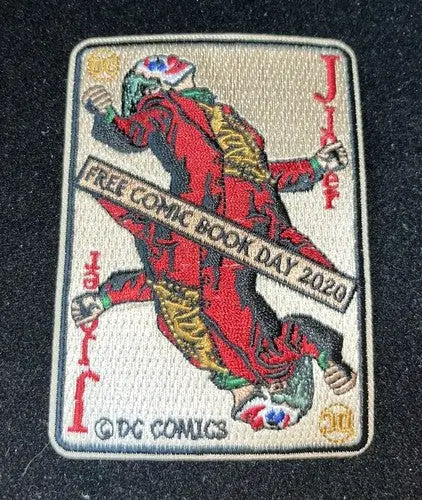 Joker patch featuring comic book day design from Free Comic Book Day 2020 DC Comics Batman FCBD limited edition